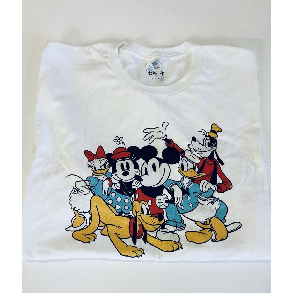 Disney‎ Women's 3XL Mickey Mouse & Friends T-Shirt Port Company Nwot White